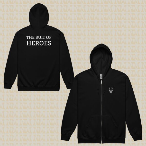 Ukraine Tryzub "Suit of Heroes" Unisex Heavy Blend Zip Hoodie