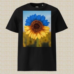 Ukraine Flag Sunflower Unisex Organic Cotton T-Shirt
