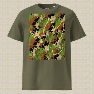 Camouflage Peace Dove Unisex Organic Cotton T-Shirt