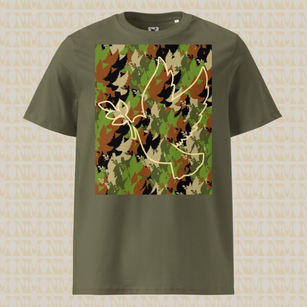 Camouflage Peace Dove Unisex Organic Cotton T-Shirt