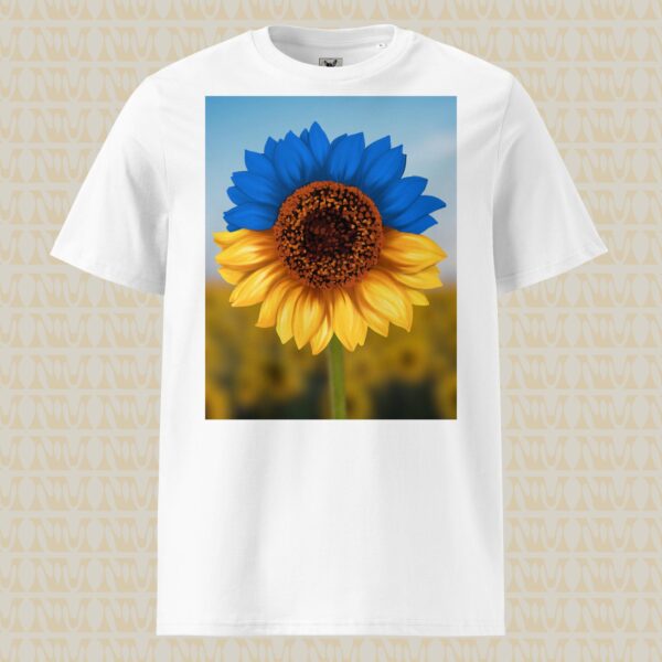 Ukraine Flag Sunflower Unisex Organic Cotton T-Shirt